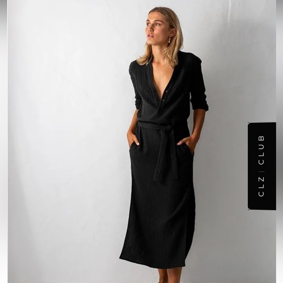 Bird & Knoll Frieda Crinkle Cotton Shirt Dress - Picture 11 of 12